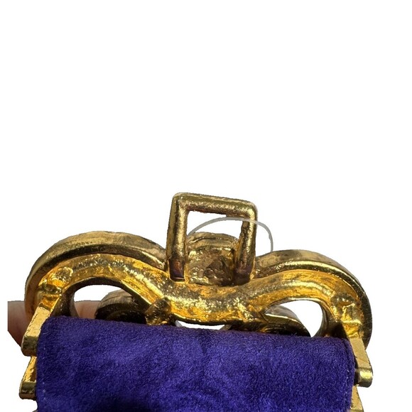 Emanuel Ungaro Parallele Paris Vintage 90\'s Purple Suede statement belt gold NWT main image 8